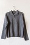 Gray Melange Polo Collar Long Sleeve Half Placket Buttoned Collar Skirt and Embroidered Cuff Knitwear Sweater 64 60 - 2