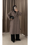Cape Detailed Double-Breasted Collar Cashmere Coat - 4766 - Mink