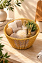 Rattan Round Plastic Tile Pattern Bread Basket Organizer 25*12cm - 2