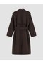 Özmarka New Season Brown Double-Breasted Collar Belted Women's Trench Coat - 6