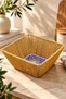 Rattan Plastic Tile Pattern Bread Basket Organizer 25*12cm