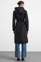 Hooded Thin Quilted Coat with Thin Plush Detail on the Inside Black 6938 - 8