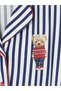 Lcw Dream Navy Blue Shirt Collar Striped Women's Shorts Pajama Set - 7