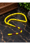 Cut Lemon Yellow Ankle Length Crimped Amber Prayer Beads