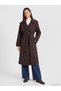 Özmarka New Season Brown Double-Breasted Collar Belted Women's Trench Coat - 2