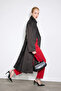 High Collar Long Trench Coat - Black - 3