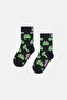 - Black Mini & Me Set of 2 Frog Patterned Cotton Socks - 2