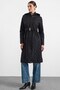 Hooded Thin Quilted Coat with Thin Plush Detail on the Inside Black 6938 - 2