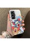 Infinix Hot 60 Pro Plus Compatible Cute Cartoon Cat and Mouse Case, Shock Absorbing Structure, Matte Texture