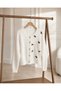 Crew Neck Ribbon Detailed Knitwear Cardigan - Ecru - 5