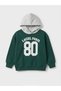 Unisex Kids Hooded 80 Printed Sweatshirt and Jogger Bottom Top 2-Piece Tracksuit Set Green Gray - 4
