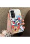 Cute Cartoon Cat and Mouse Case Compatible with Samsung Galaxy S24 Fe, Shock-Absorbing Structure, Matte Texture