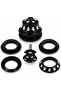 Bicycle Headset Set, Threaded Bike Head Parts with Ball Bearings, Fork Steering Headset Replacement Kit with Top Cover, Compression Ring, Crown Race & Center Bolt, Black