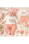 Winter Baby Girl 5-Piece Hospital Discharge Set – Salmon Ecru - 3