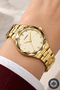 Gold Color Steel Strap Steel Case Women's Wristwatch Sdcms1104 - 2