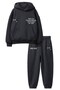Boys' Hooded Kangaroo Pocket Printed Sweatshirt and Jogger Pants 2-Piece Tracksuit Set - 2