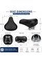 Wide Comfortable Bike Seat for E-Bikes & Electric Scooters, Thick Padded Bicycle Saddle with Dual Spring Suspension, Shock Absorbing Replacement Seat for City, Cruiser & Mountain Bikes, Black - 3