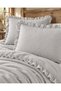 Sera Cotton Fabric Gray Double Duvet Cover Set 3 Pieces - 1628 - 3