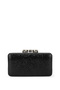 Women's Faux Leather Black Evening Dress Bag - 3