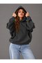 Unisex Basic Black Sweatshirt Hoodie - 6