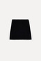 Women's Black Straight Cut Velvet Mini Skirt - 2
