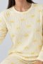 Women's Striped Comfortable Patterned Double Yellow Pajama Set 4797 - 4