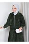 Women's Tesettür Velvet Skirt Suit with Pockets - 7