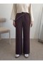 Wide Leg Trousers with Scarf Detail and Pockets - Bitter Brown - 2