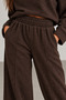 Wide Leg Trousers with Elastic Waist and Front Stitching Detail |   Mkw6811505-1 - 4