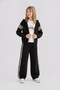 Girl's 8-14 Years Old Striped Detailed Double Tracksuit Set Black - 3