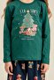 Girl Child 3-9 Years Old Mother-Daughter Teddy Bear Patterned Pajama Set Khaki - 3