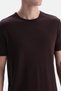 Brown Basic Crew Neck T-Shirt with Shoulder Stitching Detail - 5