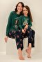 Girl Child 3-9 Years Old Mother-Daughter Teddy Bear Patterned Pajama Set Khaki - 2