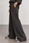 Wide Leg Trousers with Elastic Waist and Front Stitching Detail |   Mkw6811505-1 - 3