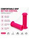 Bicycle Handlebar Grips, Pink Ribbed Rubber Bike Handle Grips, Anti-Slip Comfortable Replacement Grips for Kids Bikes & Bicycles, 1 Pair - 3