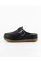 Women's Sabo - Black Faux Leather Slippers - Comfortable Supportive Structure, Soft Sole, Suitable for Daily Use - 3