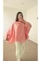 Asymmetrical Cut Blouse with Shawl Detail - Pck - 6189 - Pastel Pink