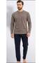 100% Cotton Thessaloniki Knitted Long Sleeve Men's Pajamas Set Winter