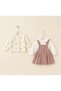 Floral Knitwear Cardigan Velvet Dress and Blouse 3-Piece Baby Girl, Girl's Set - 6