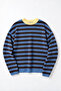 Blue Brown Yellow Crew Neck Knit Sweater - 3