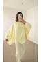 Asymmetrical Cut Blouse with Shawl Detail - Pck - 6189 - Yellow