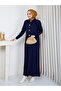 Women's Tight Knitted Suit with Buttoned Jacket and Skirt - 3