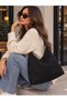 Velora Suede Oversized Kangaroo Women's Shoulder Bag with Interior Pocket - 2