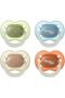 NightGlow Dummies, 0-6 Months, Pack of 4, Glow in the Dark Orthodontic Pacifier, Extra Air Holes, Symmetrical Teat, Steriliser Safe, BPA-Free, Twilight Show