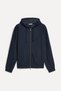 Men's Indigo Textured Comfort Fit Hooded Zipper Sweatshirt
