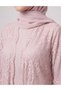 Soft Pink French Lace Abaya with Pockets - 3