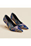 Valley Ethnic Pattern Closed Back Gold Galvanized Feta Heeled Shoes - 5