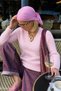 Women's Dusty Pink V-Neck Ultra Soft Textured Sweater - 2