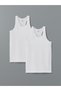 Nevavm White Combed Cotton Plain Men's Underwear Undershirt with Difference