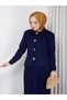 Women's Tight Knitted Suit with Buttoned Jacket and Skirt - 6